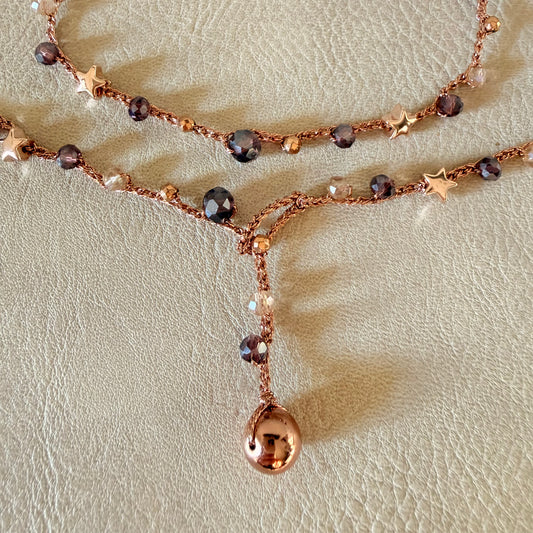 Collana Crochet Luce di Stelle-Ametista