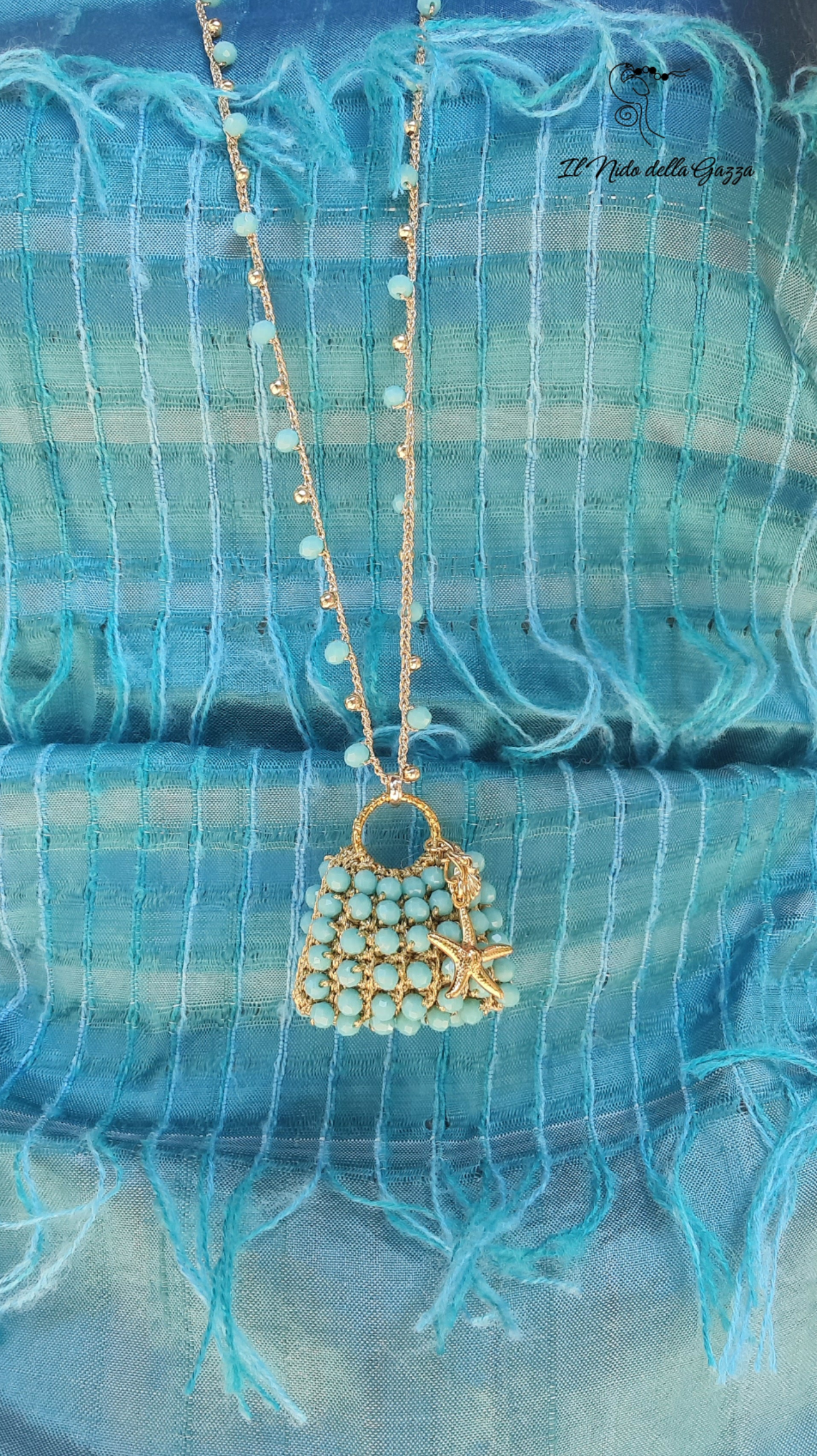 Collana Mini Bag Turchese