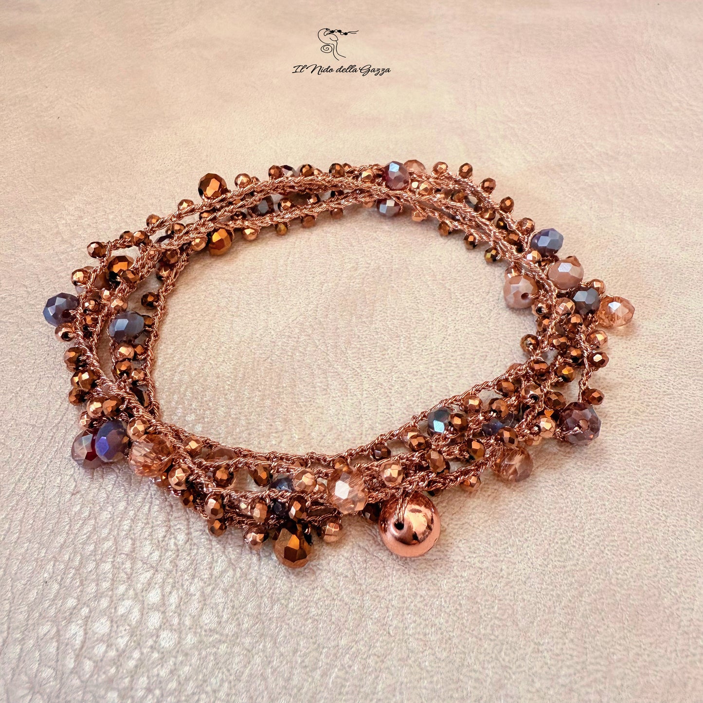 Collana Crochet Luce di Rame