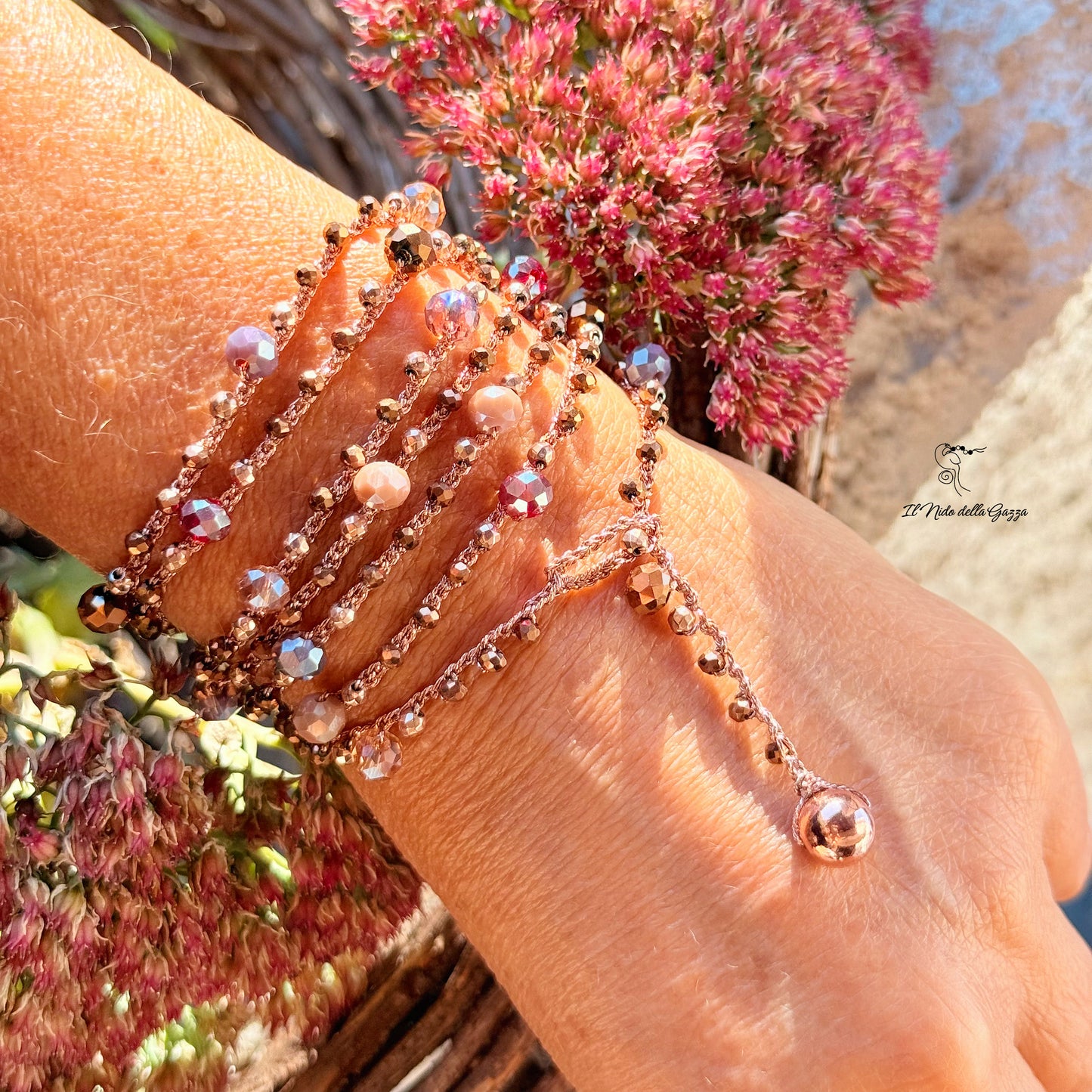 Collana Crochet Luce di Rame