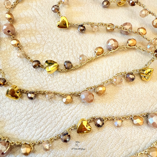 Collana Crochet Cuore di Champagne