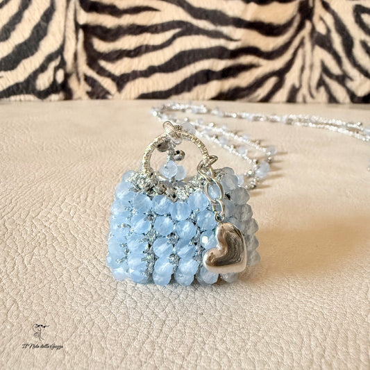 Collana Ciondolo Mini Bag-Azzurro
