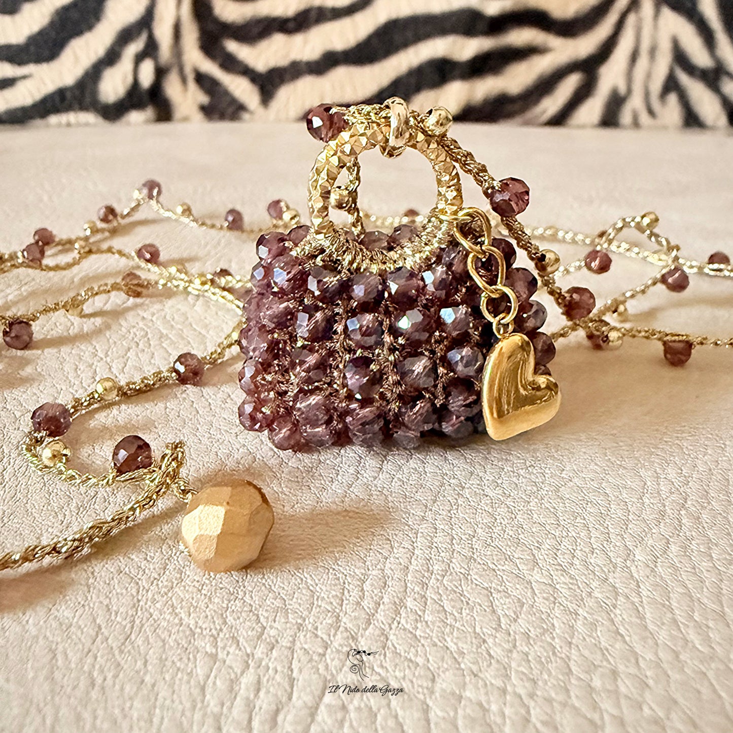Collana Ciondolo Mini Bag-Ametista