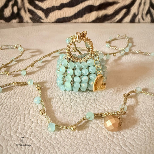 Collana Ciondolo Mini Bag - Verde Acqua