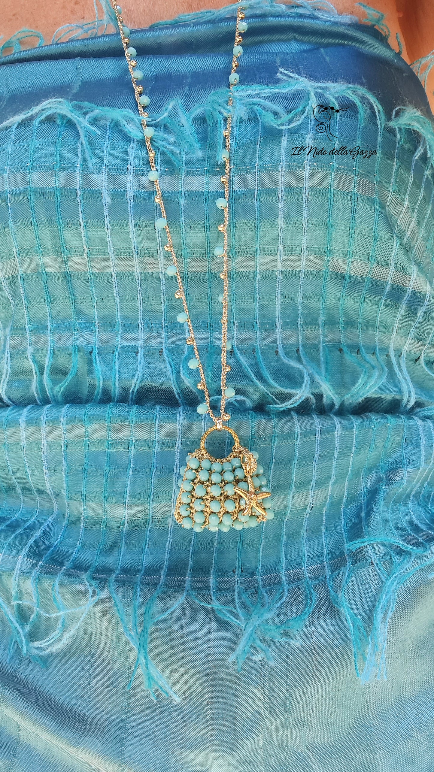 Collana Mini Bag Turchese