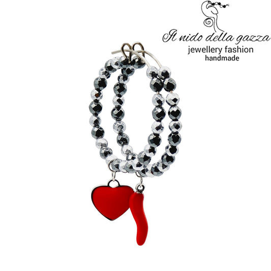 Orecchini Cornetto Rosso