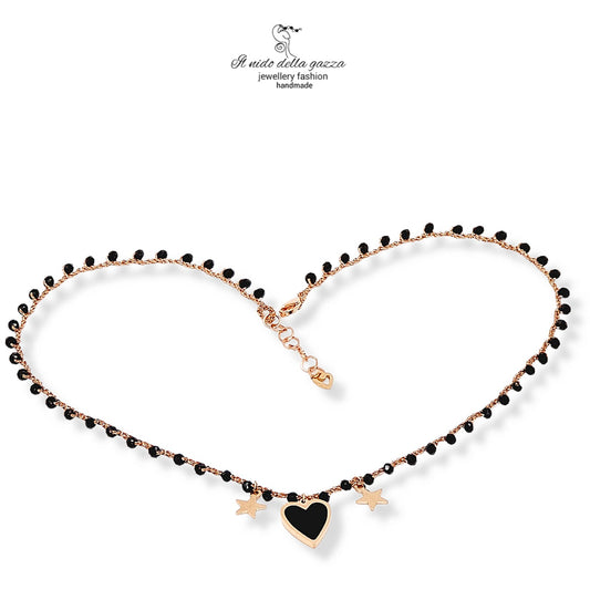 Girocollo Rosè Cuore Nero
