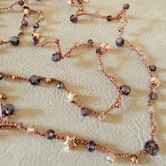 Collana Crochet Luce di Stelle-Ametista