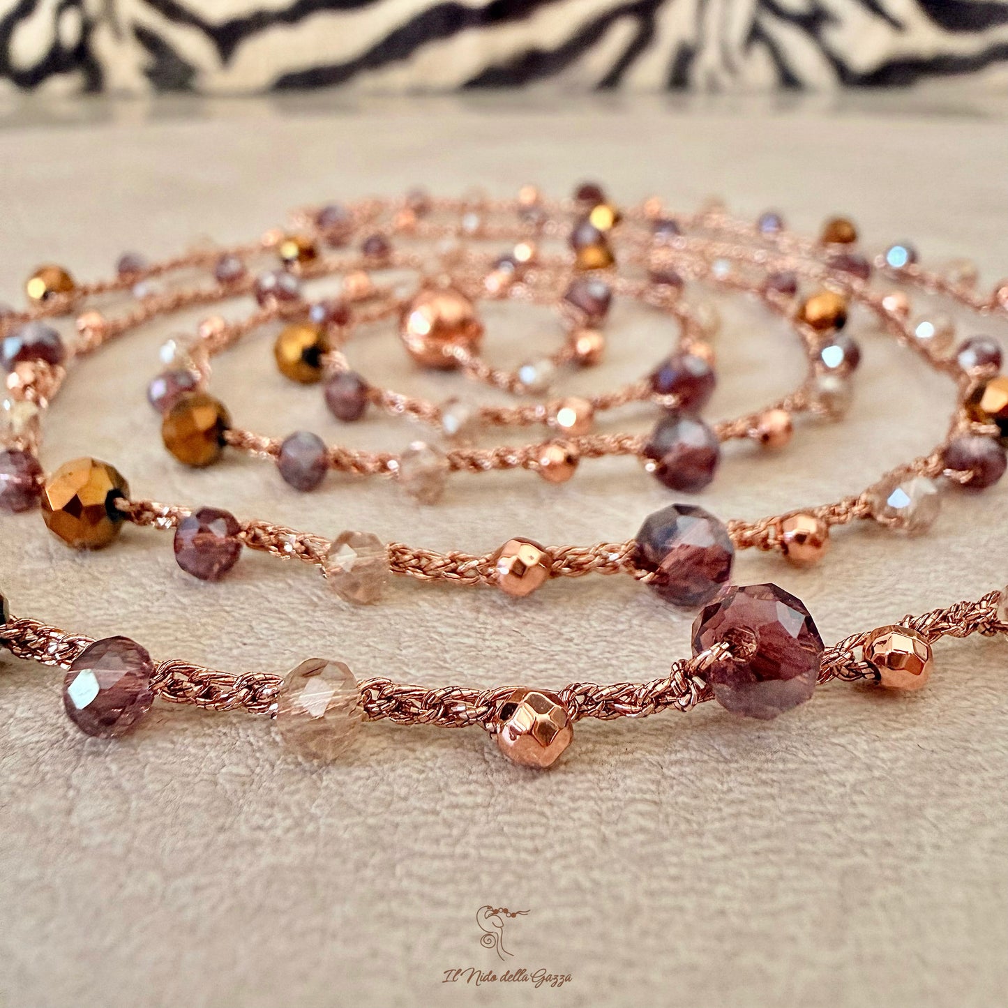 Collana/Bracciale Crochet Luce d’Ametista