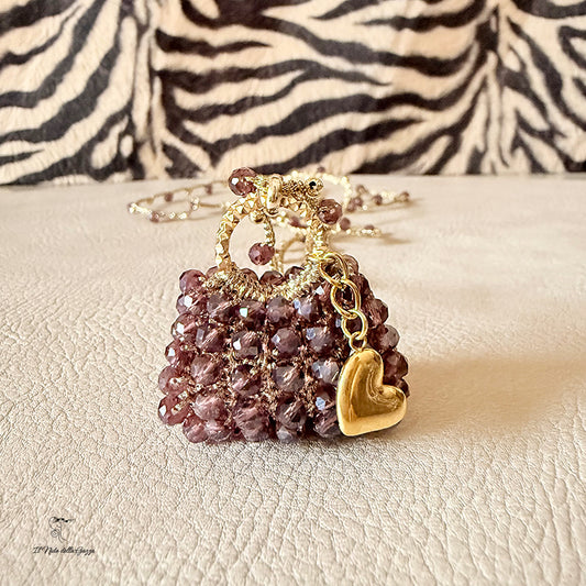 Collana Ciondolo Mini Bag-Ametista