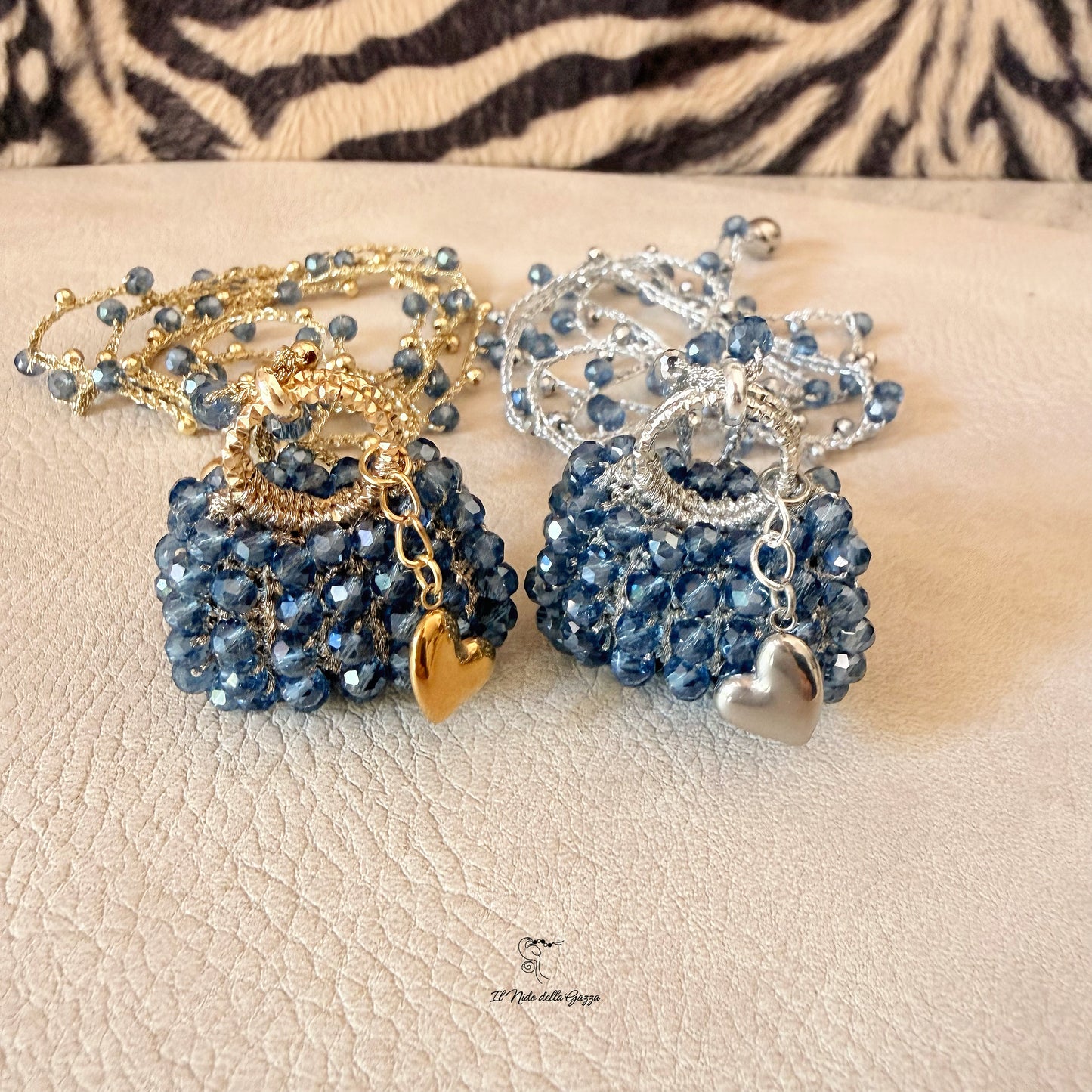 Collana Ciondolo Mini Bag Blu Avio