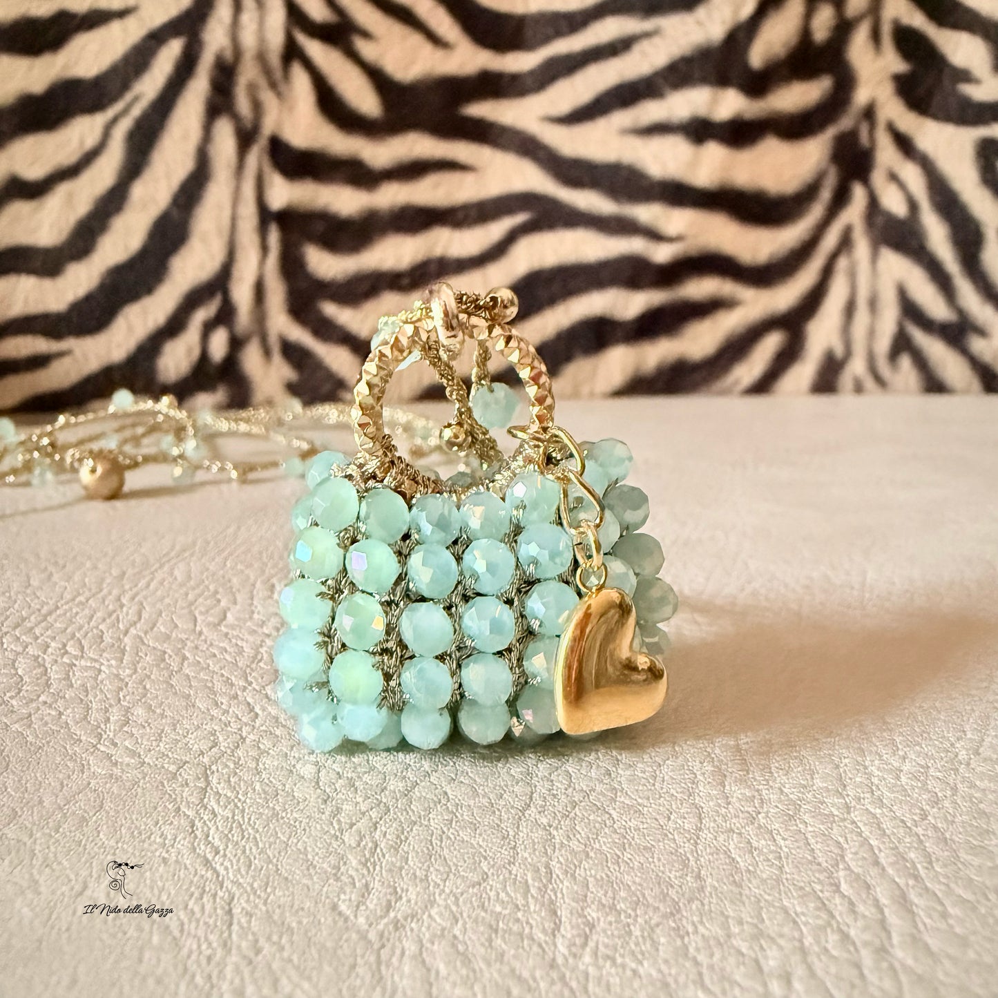 Collana Ciondolo Mini Bag - Verde Acqua