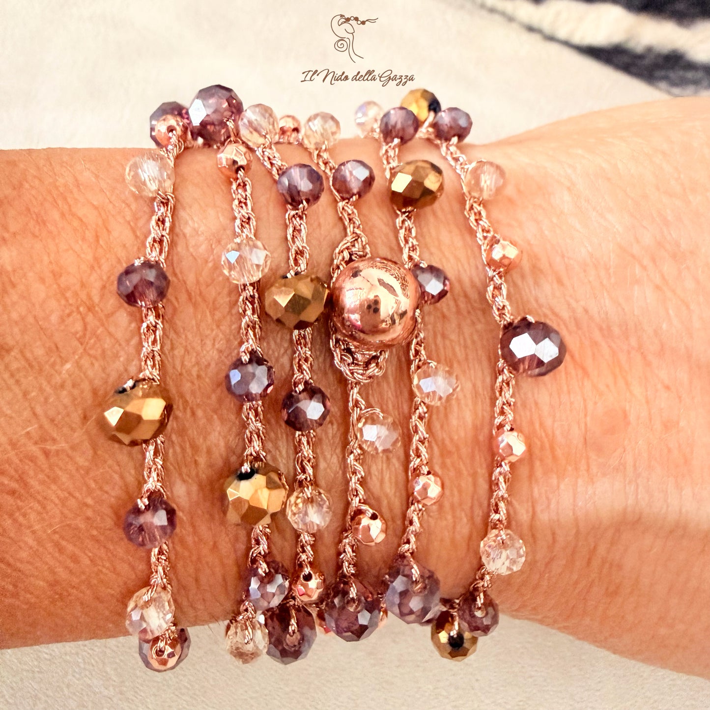 Collana/Bracciale Crochet Luce d’Ametista