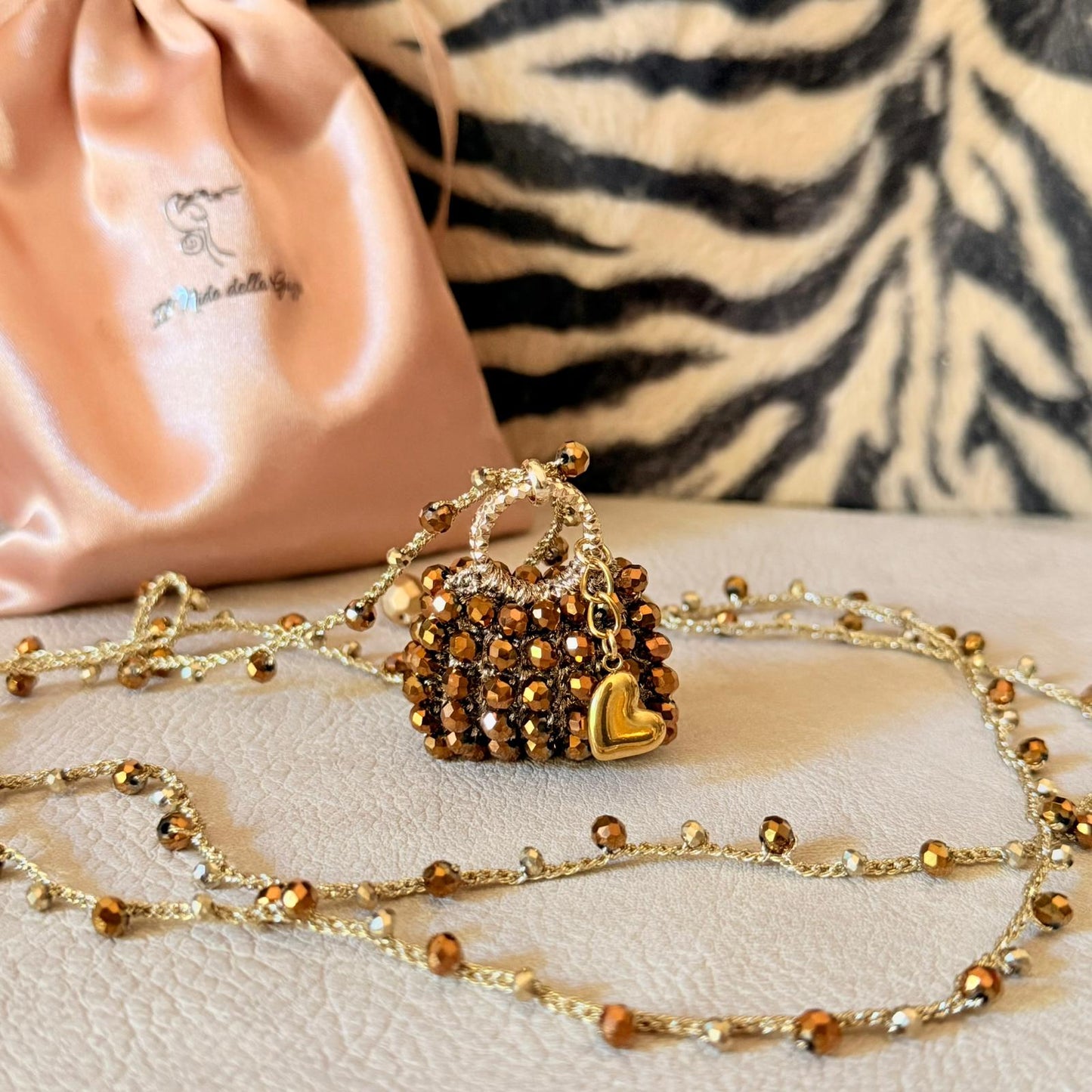 Collana Ciondolo Marrone Ramato