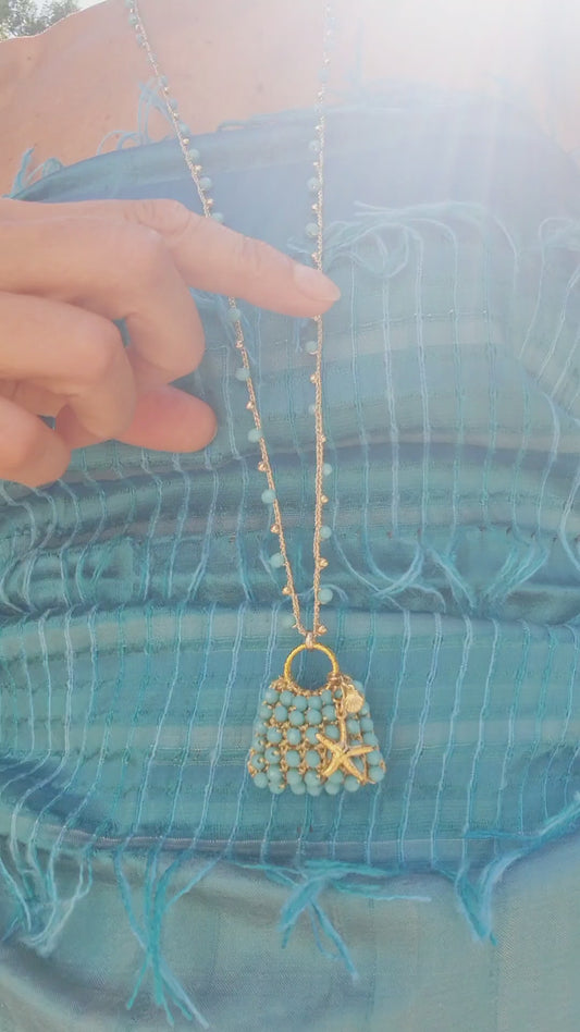 Collana Mini Bag Turchese
